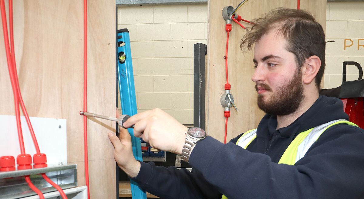 Erjon Berisha  Level 3 Fire & Security Apprentice preps for Engineers of Tomorrow